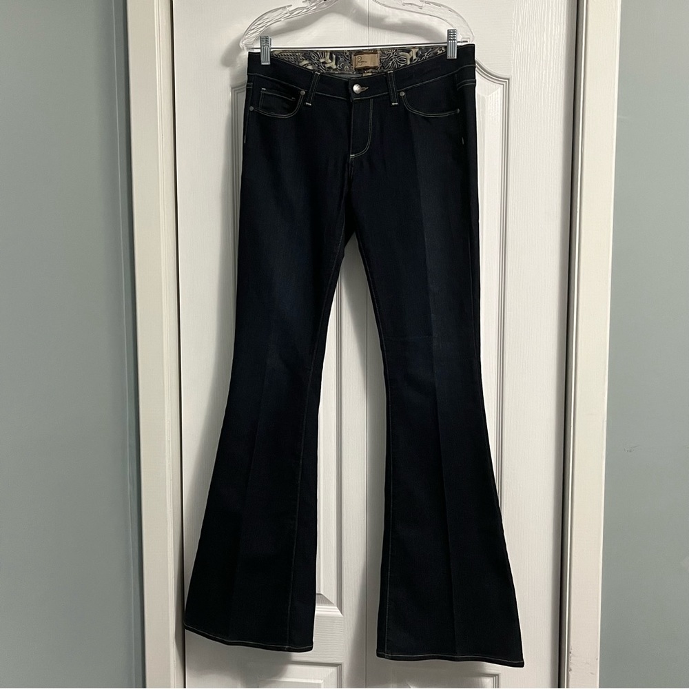 PAIGE Canyon Flare Jeans dark wash mid rise denim women’s size 29 streetwear